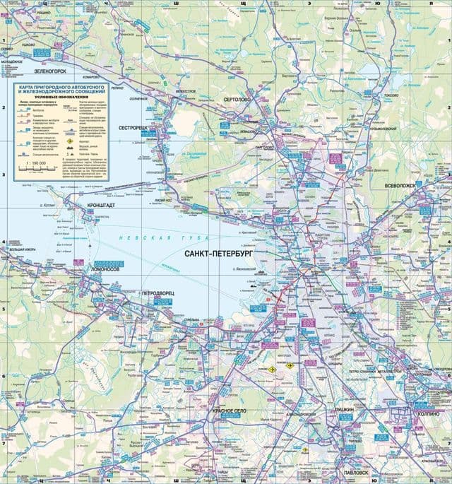 Mapa dworca autobusowego w Sankt Petersburgu