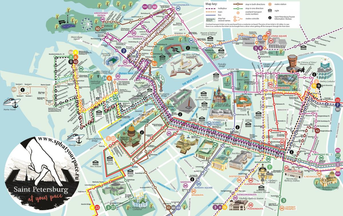 Mapa komunikacyjna Sankt Petersburga