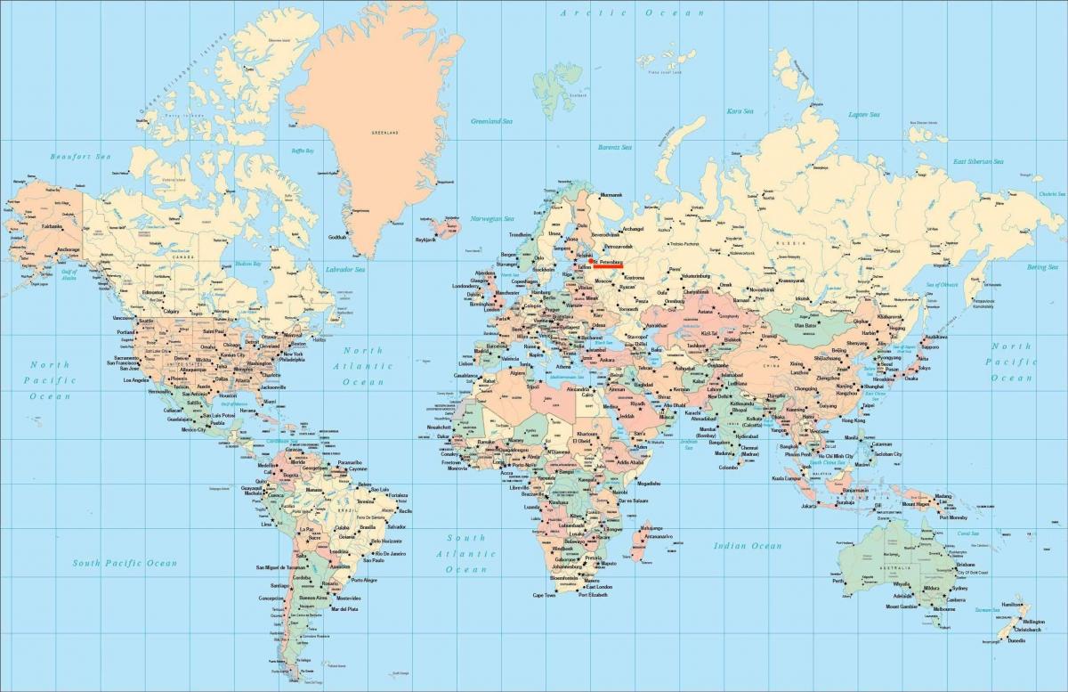 Położenie Sankt Petersburga na mapie świata